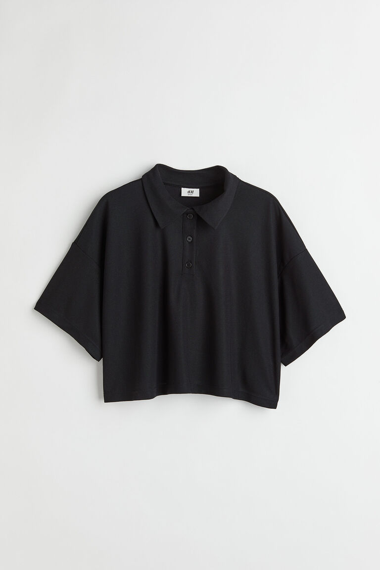Cropped polo shirt
