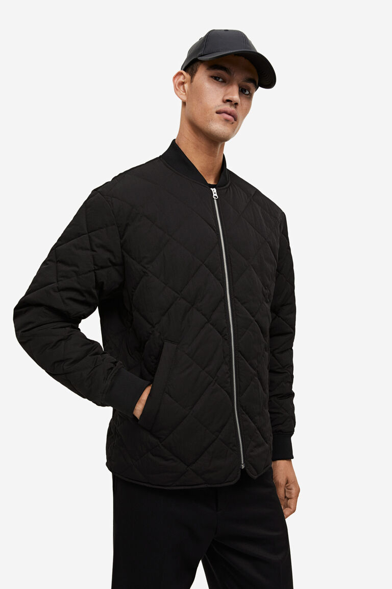 Quilted bomber jacket