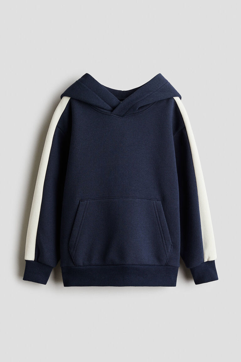 Contrast-panel hoodie