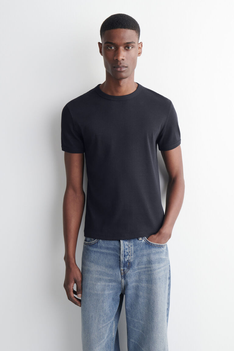 SLIM RIBBED COTTON T-SHIRT