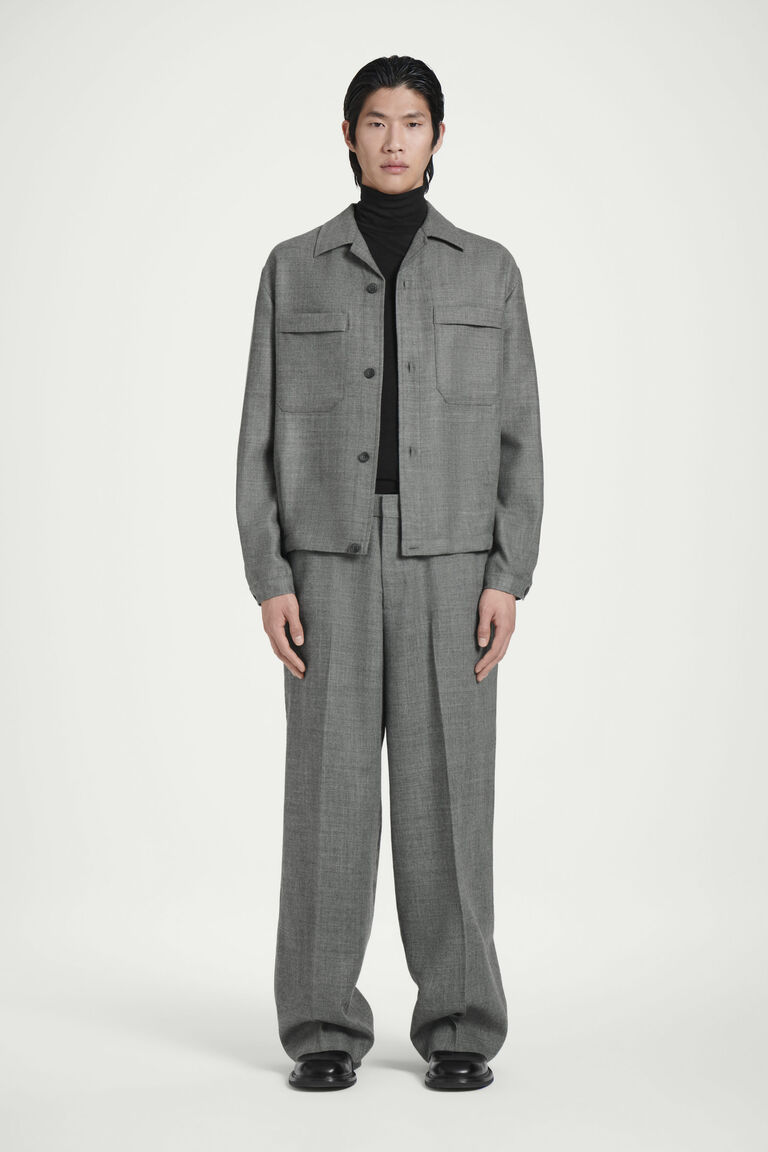 TAILORED WOOL-FLANNEL STRAIGHT-LEG TRACK PANTS