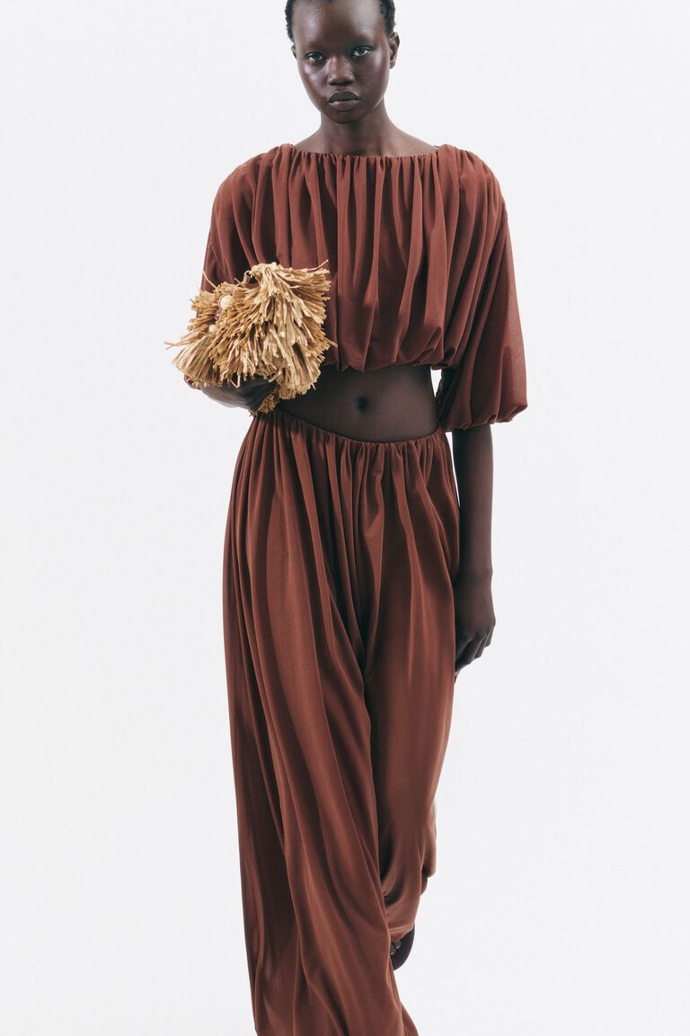 Draped balloon trousers