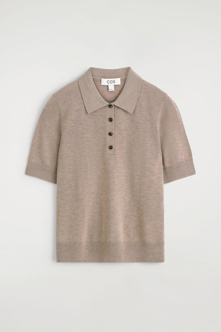 SHRUNKEN WOOL-BLEND POLO SHIRT