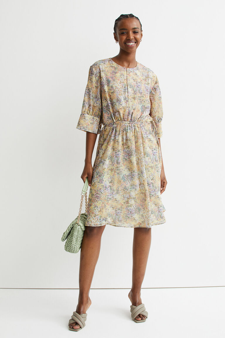 Chiffon drawstringwaist dress