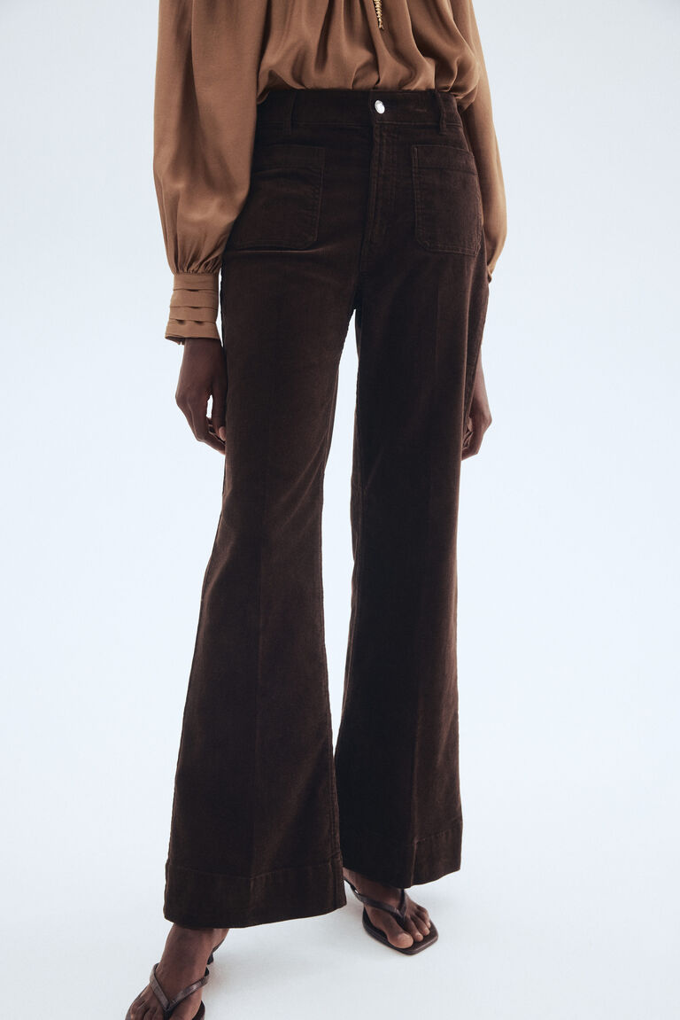 Flared corduroy trousers