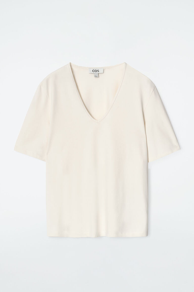 V-NECK COTTON T-SHIRT