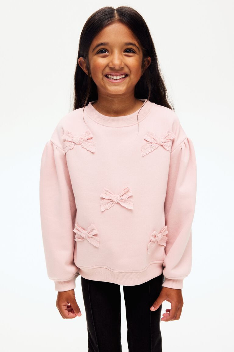 Appliquéd brushed-inside sweatshirt