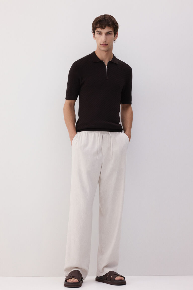 Relaxed Fit Linen-blend trousers