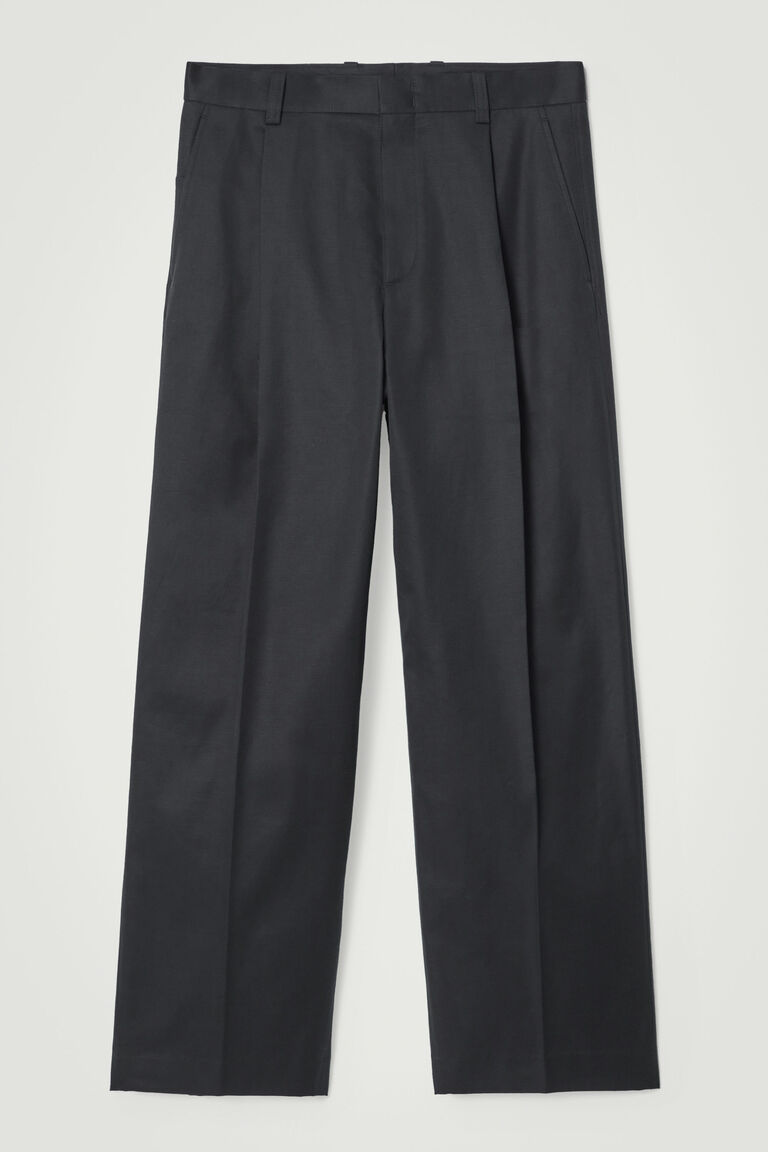 RELAXED COTTON STRAIGHT-LEG TROUSERS