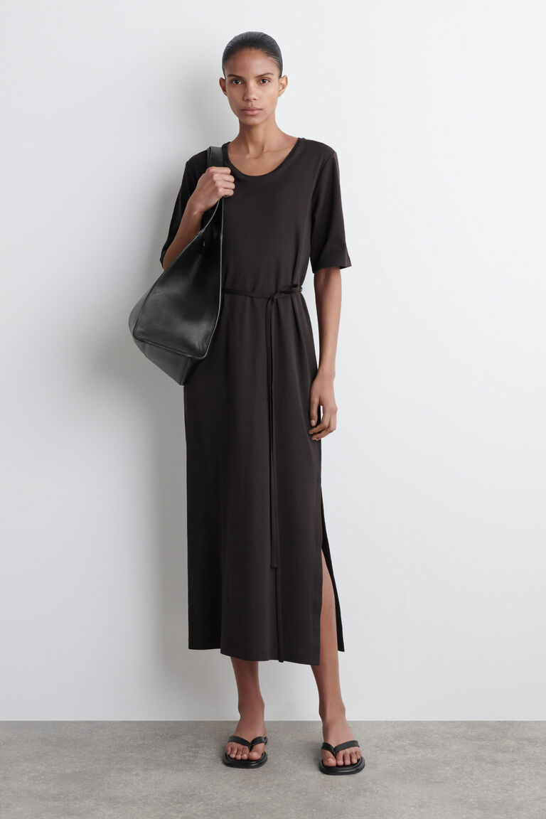 BELTED MIDI T-SHIRT DRESS