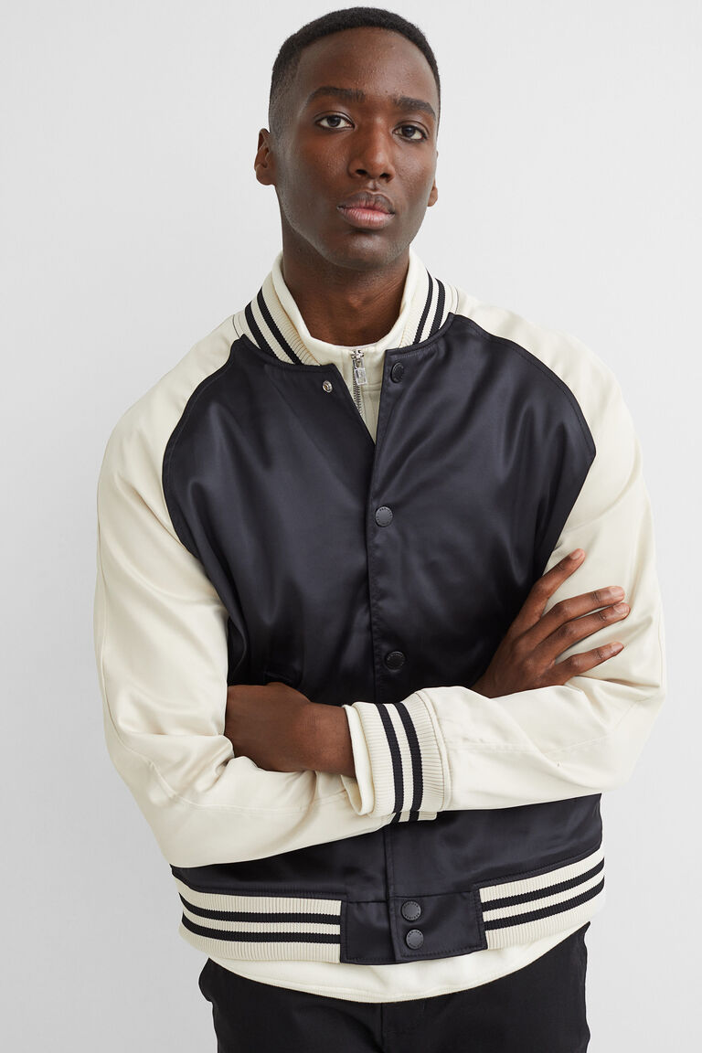 Satin baseball jacket