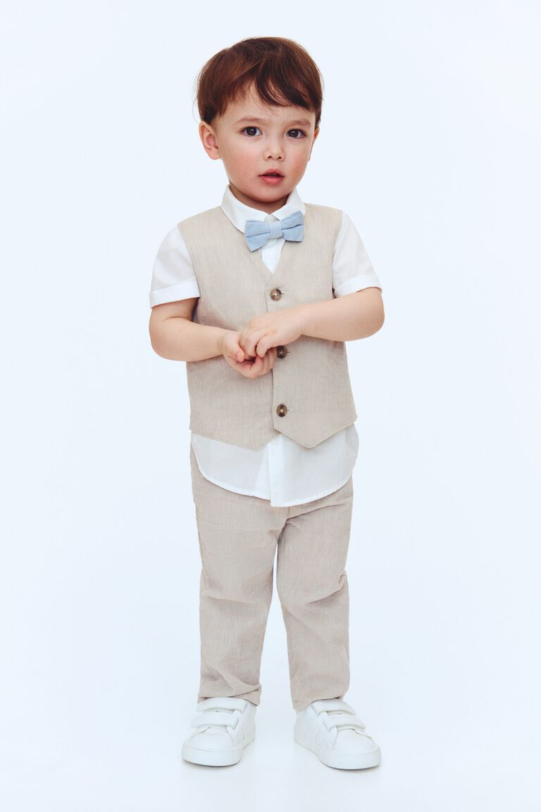 4-piece linen-blend dressy set