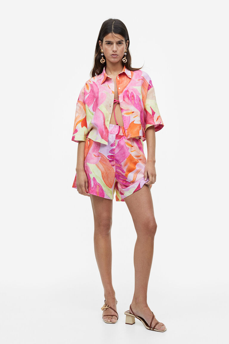 Inserch SS Linen Embroidered Shirt SS126-00001 Black