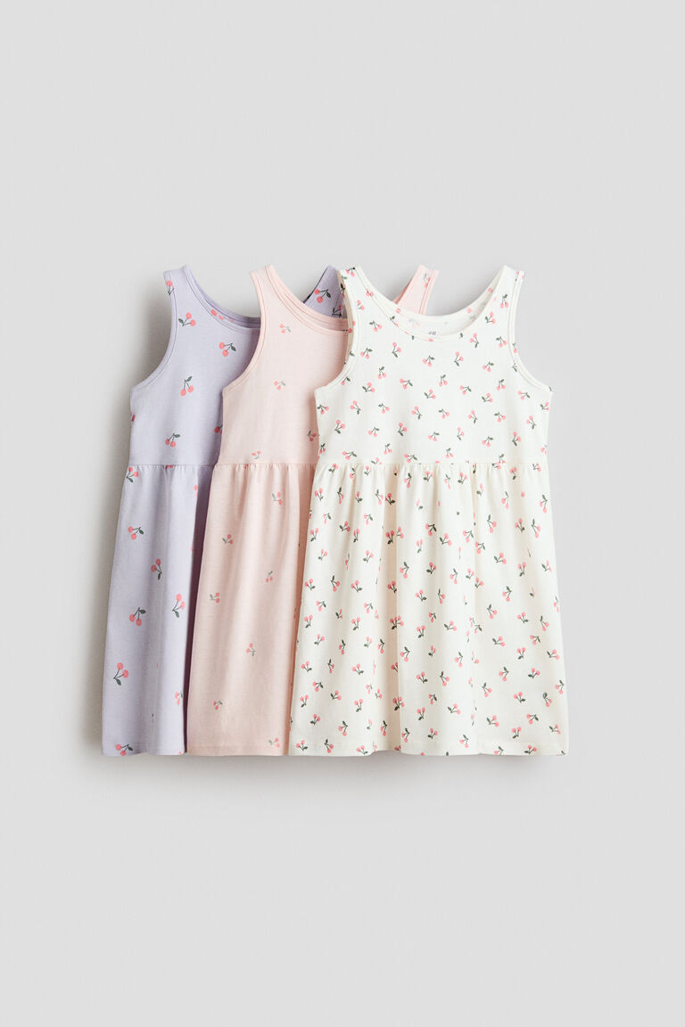 3-pack printed cotton dresses