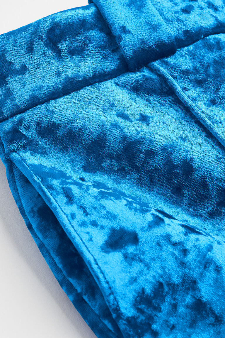 Flared crushed velvet trousers