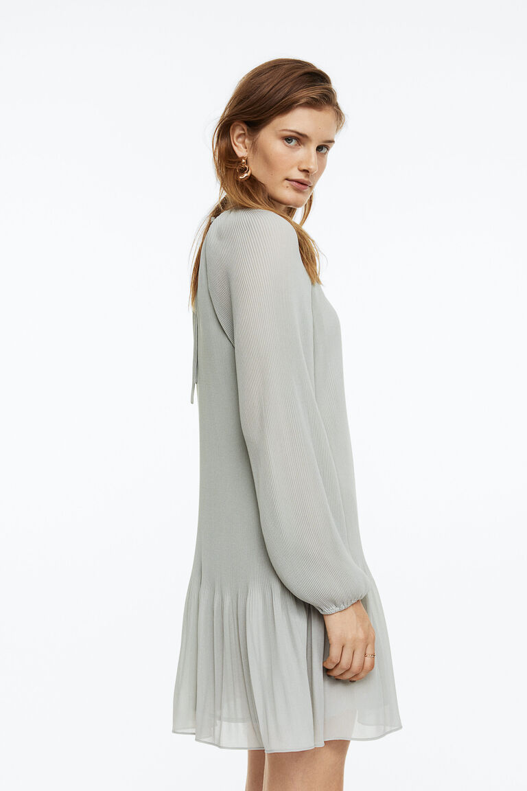 Pleated chiffon dress
