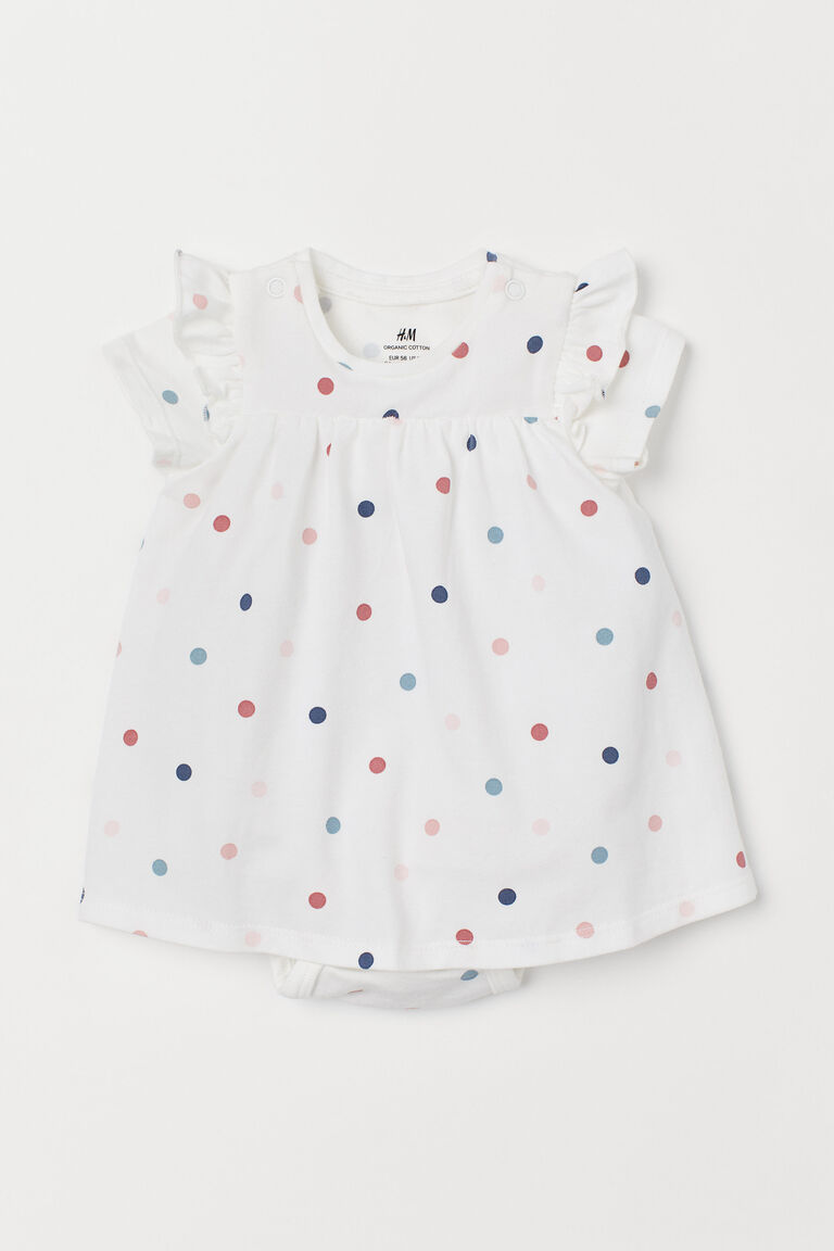 Flouncetrimmed cotton dress