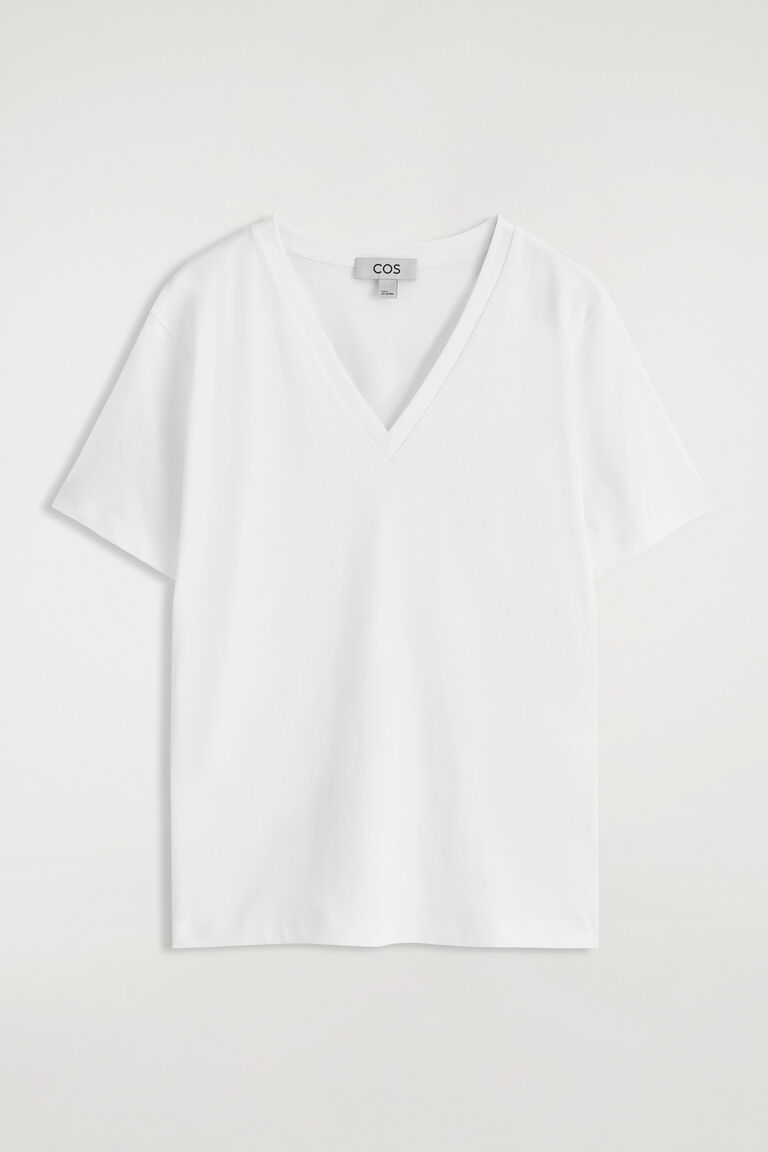 V-NECK COTTON T-SHIRT