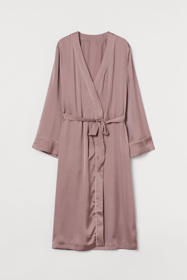 Satin dressing gown
