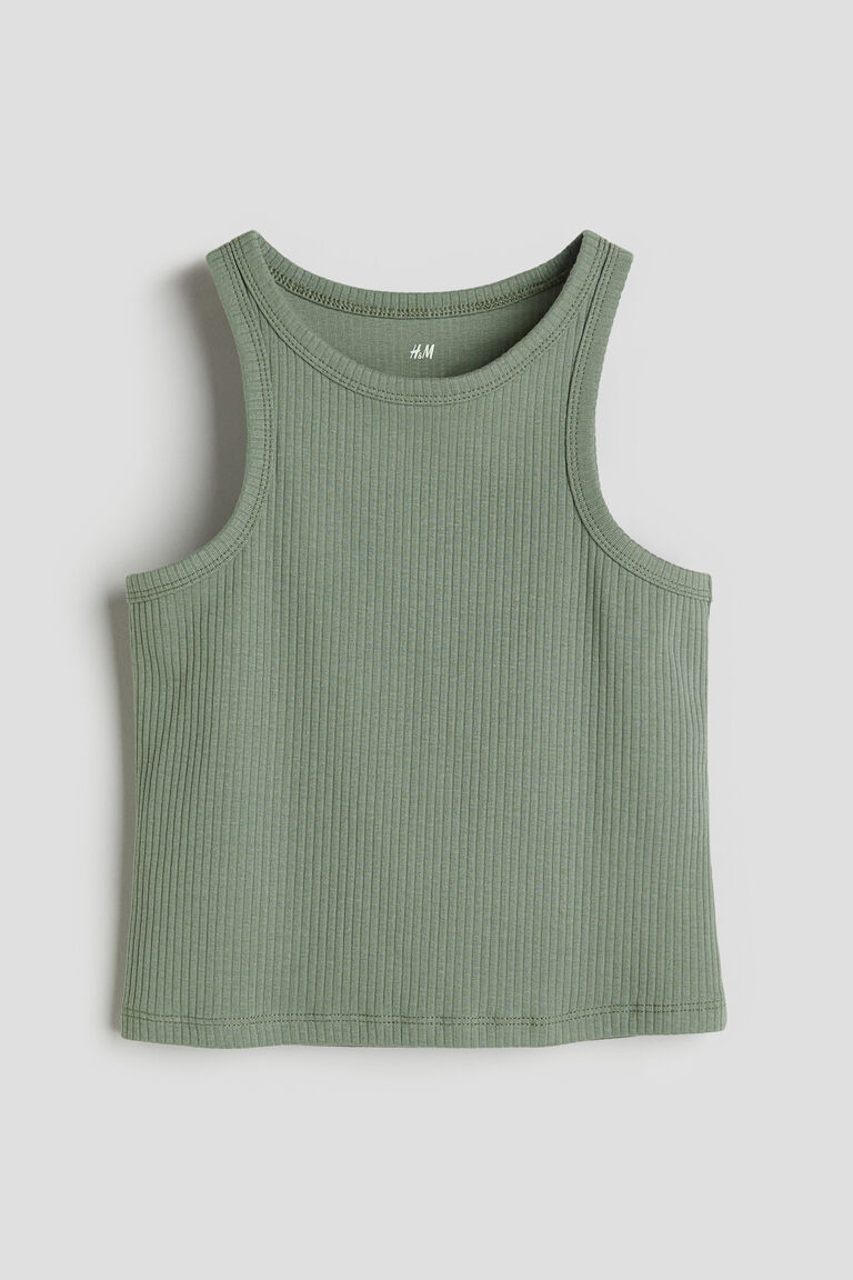 Ribbed cotton vest top