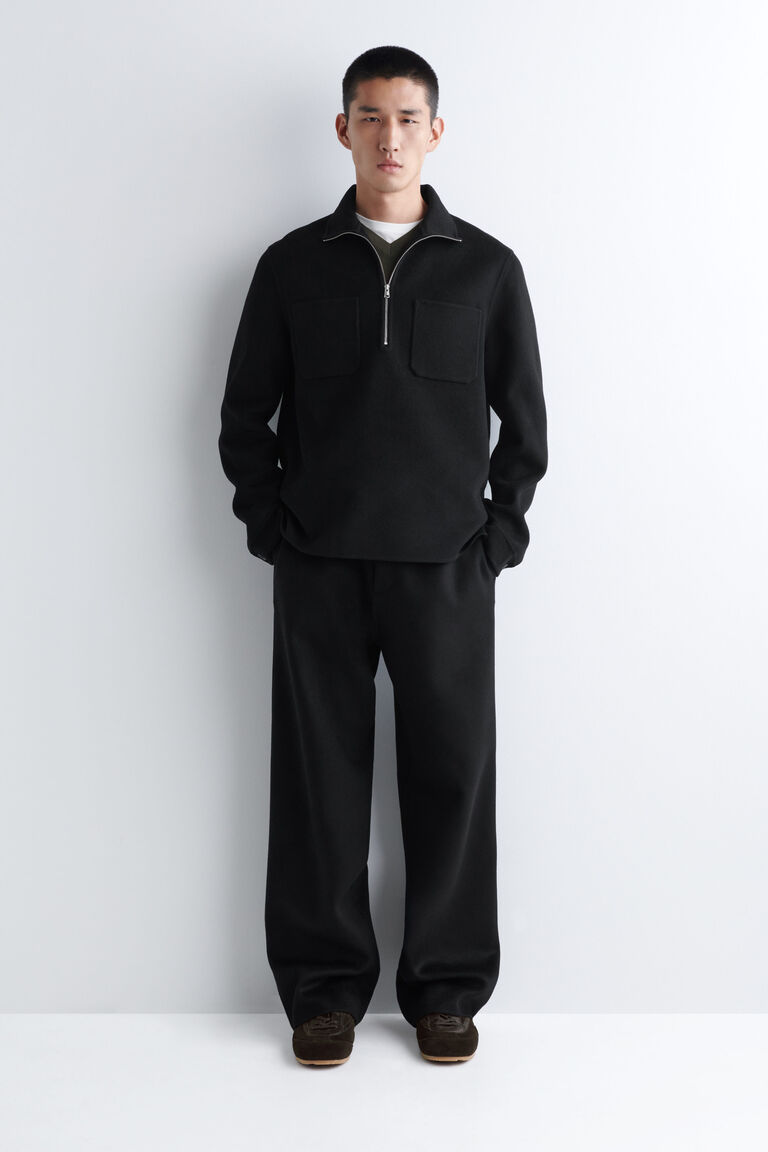 WOOL RELAXED-FIT STRAIGHT-LEG TROUSERS
