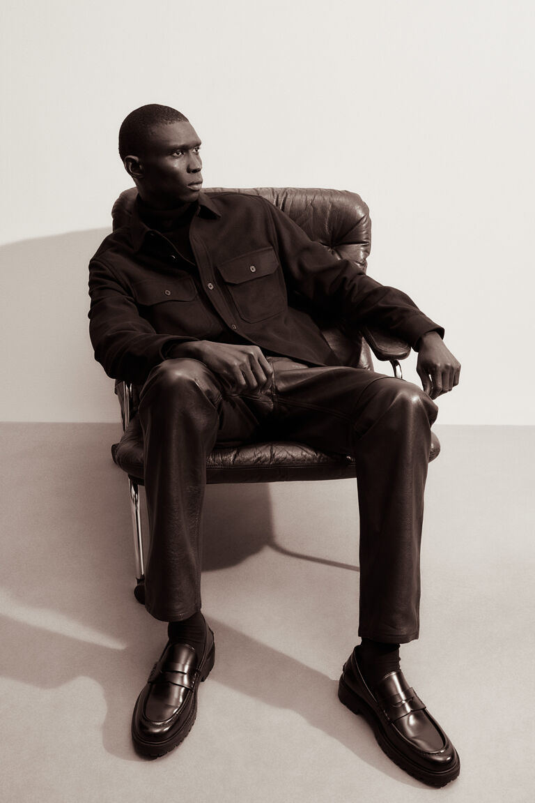 Twill-Effect Knit Overshirt main image 0