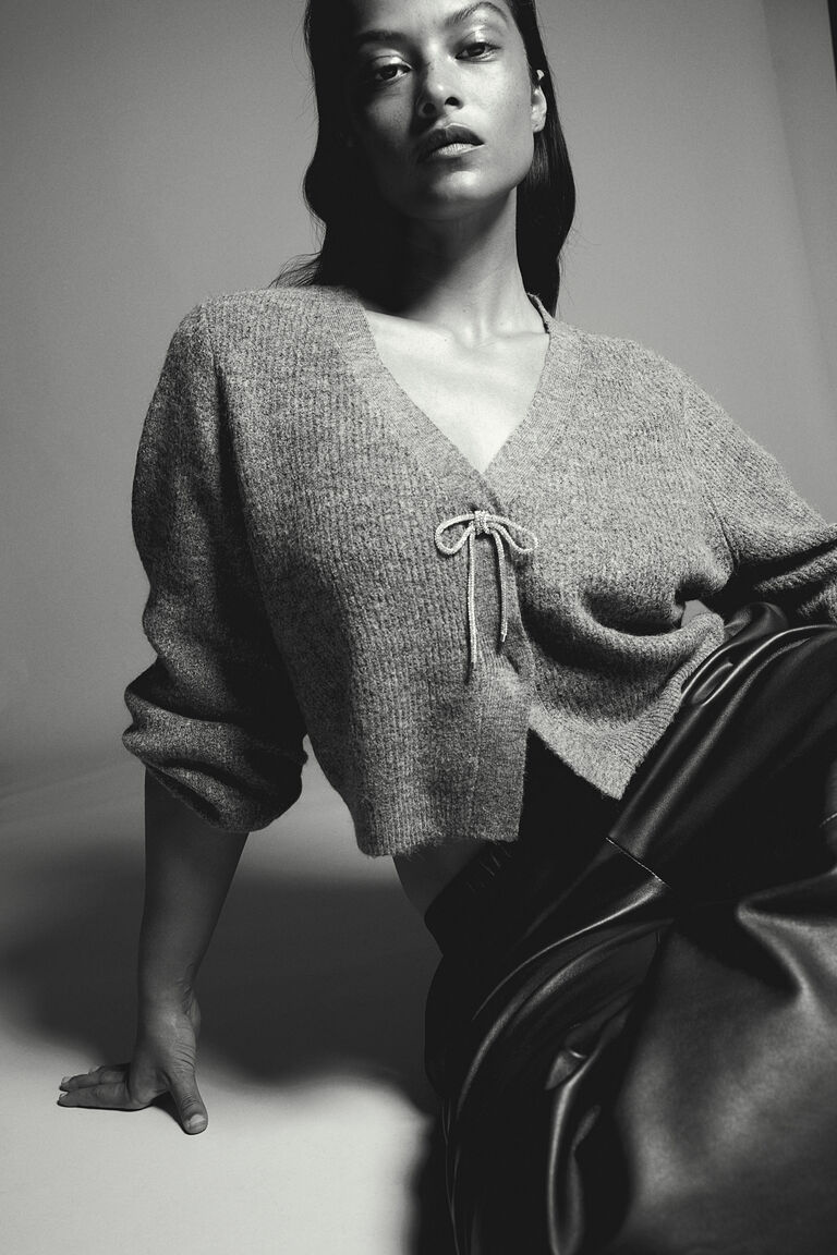 売れ筋商品|||エロクイ ニット&セーター アウター レディース Women's Bow Print Cardigan Black white BAIMORE Women's Casual Oversized Checkered Sweater Cardigan