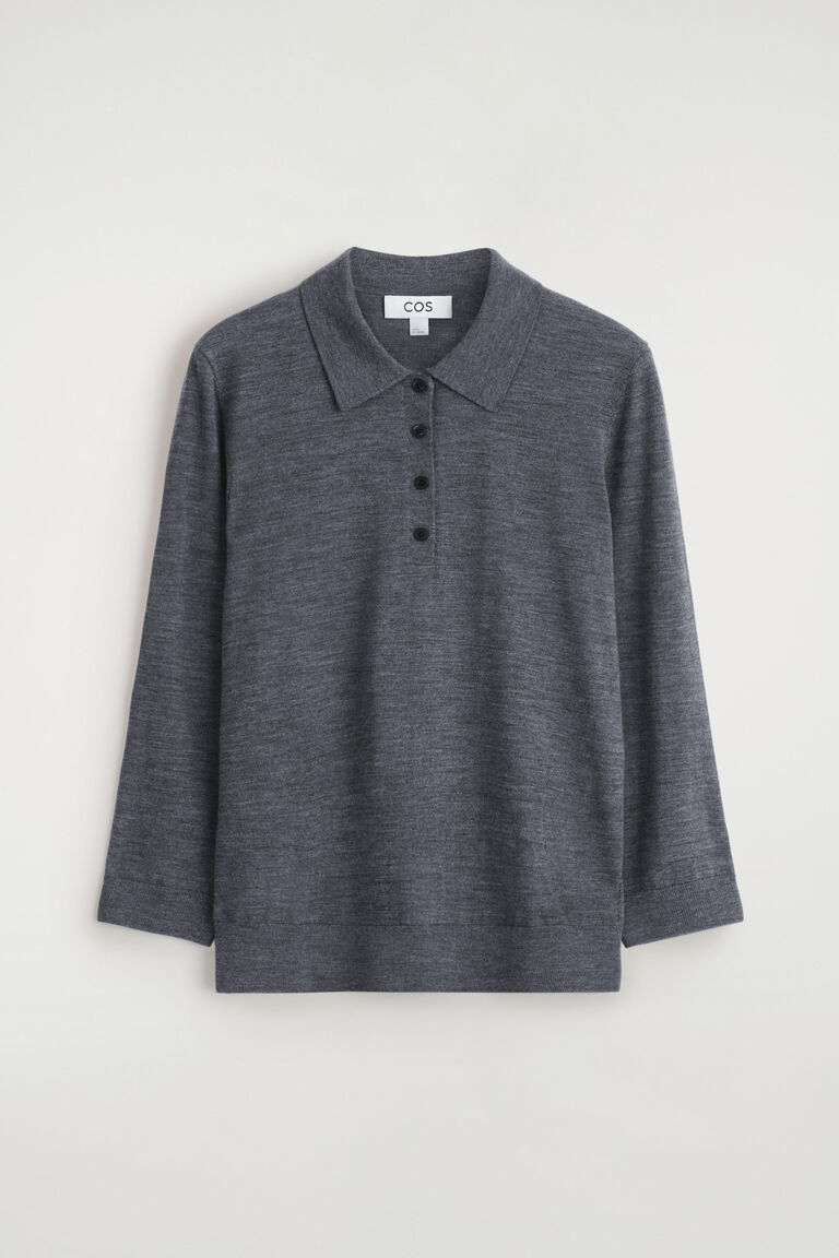 MERINO WOOL POLO JUMPER
