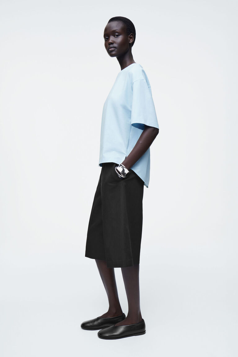 COS Silk Panel T-Shirt Dress in BLACK | endource