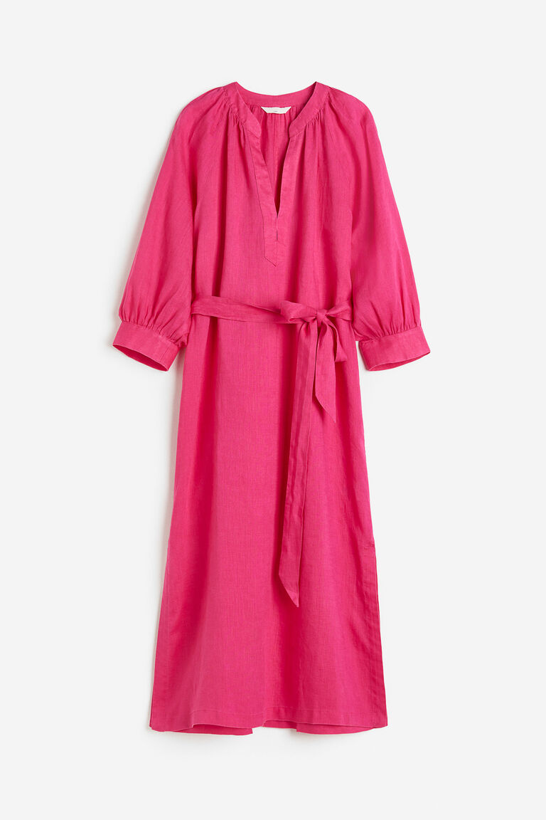 スーツ・フォーマル・ドレス et.UNIVER Transparent hem setup dress Linen tie-belt dress