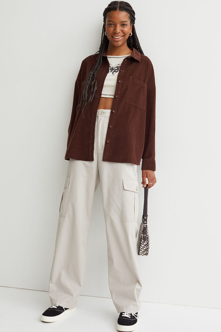 Cotton Corduroy Oversized Shirt