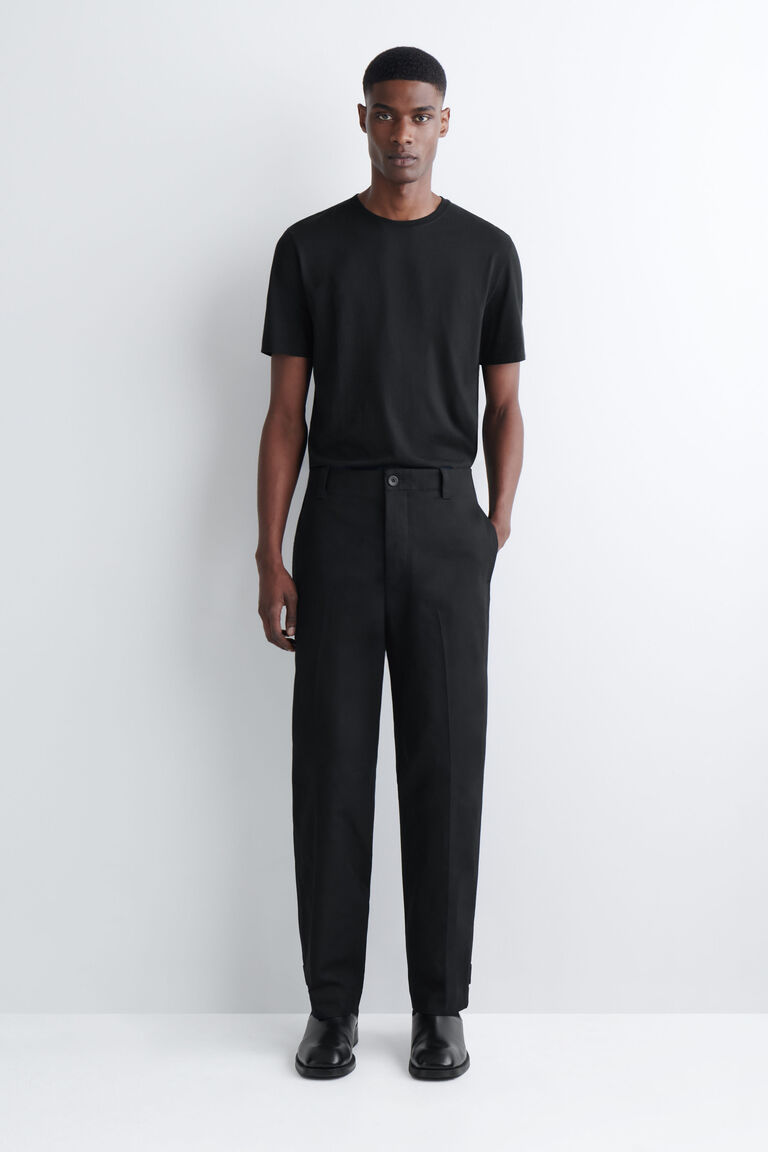 COTTON-CANVAS REGULAR-FIT STRAIGHT-LEG CHINOS