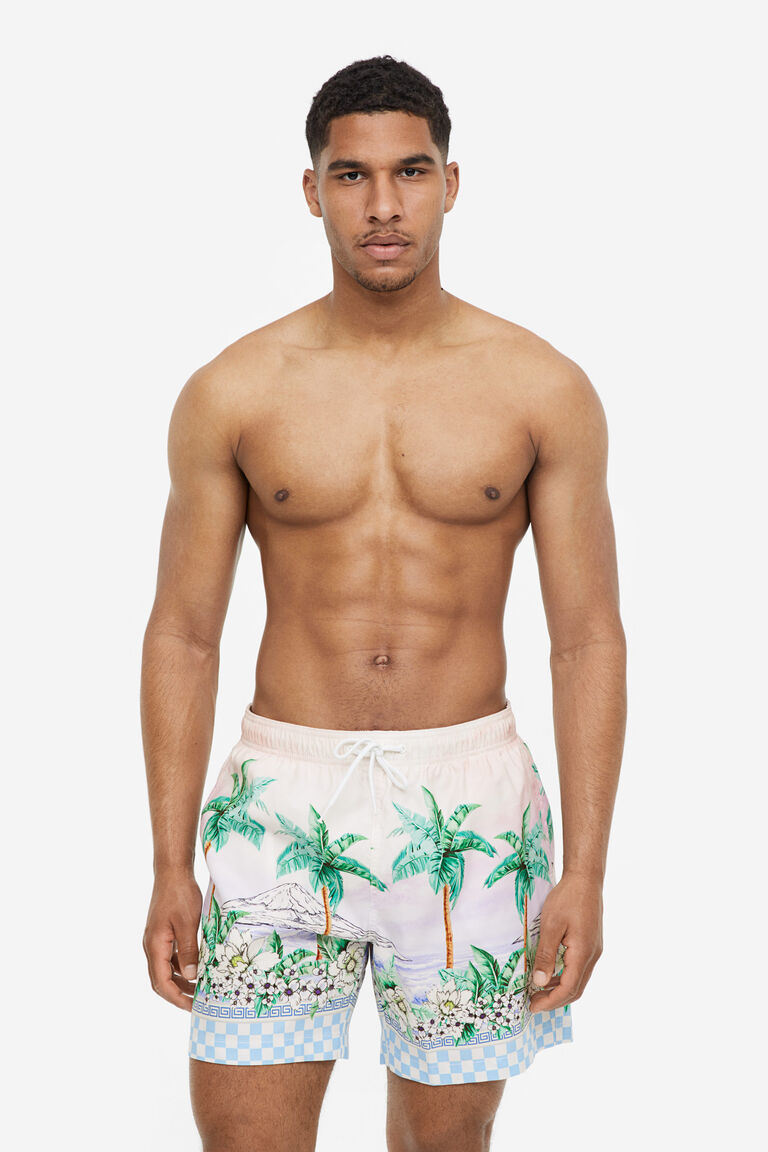 Patterned swim shorts