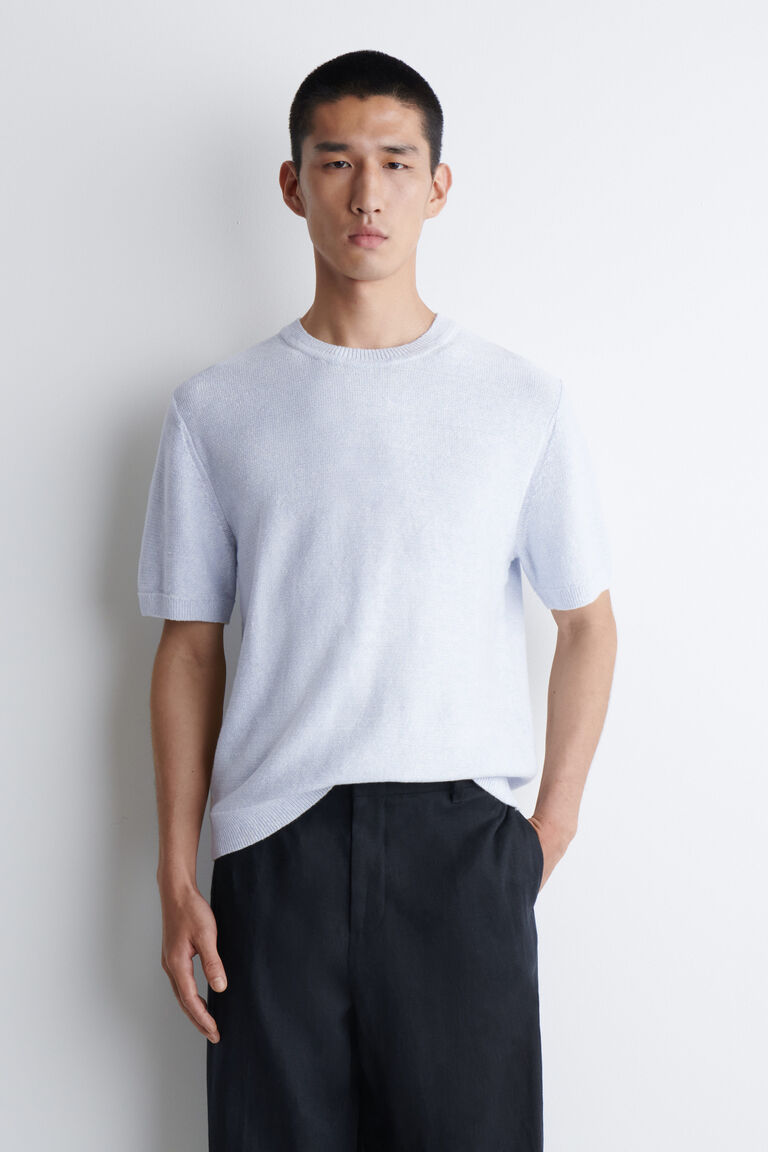 เสื้อยืดผ้าลินิน-คอตตอนถัก