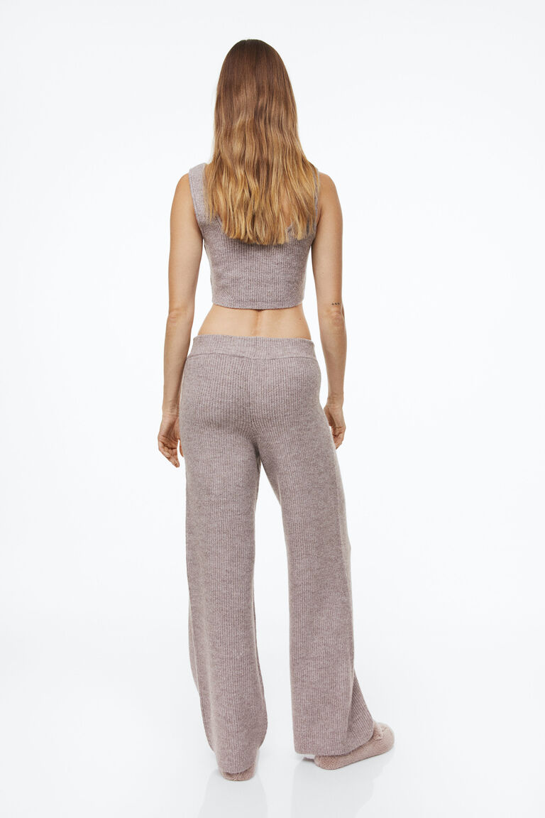 Tonal Cocoa Rib Knit Pant