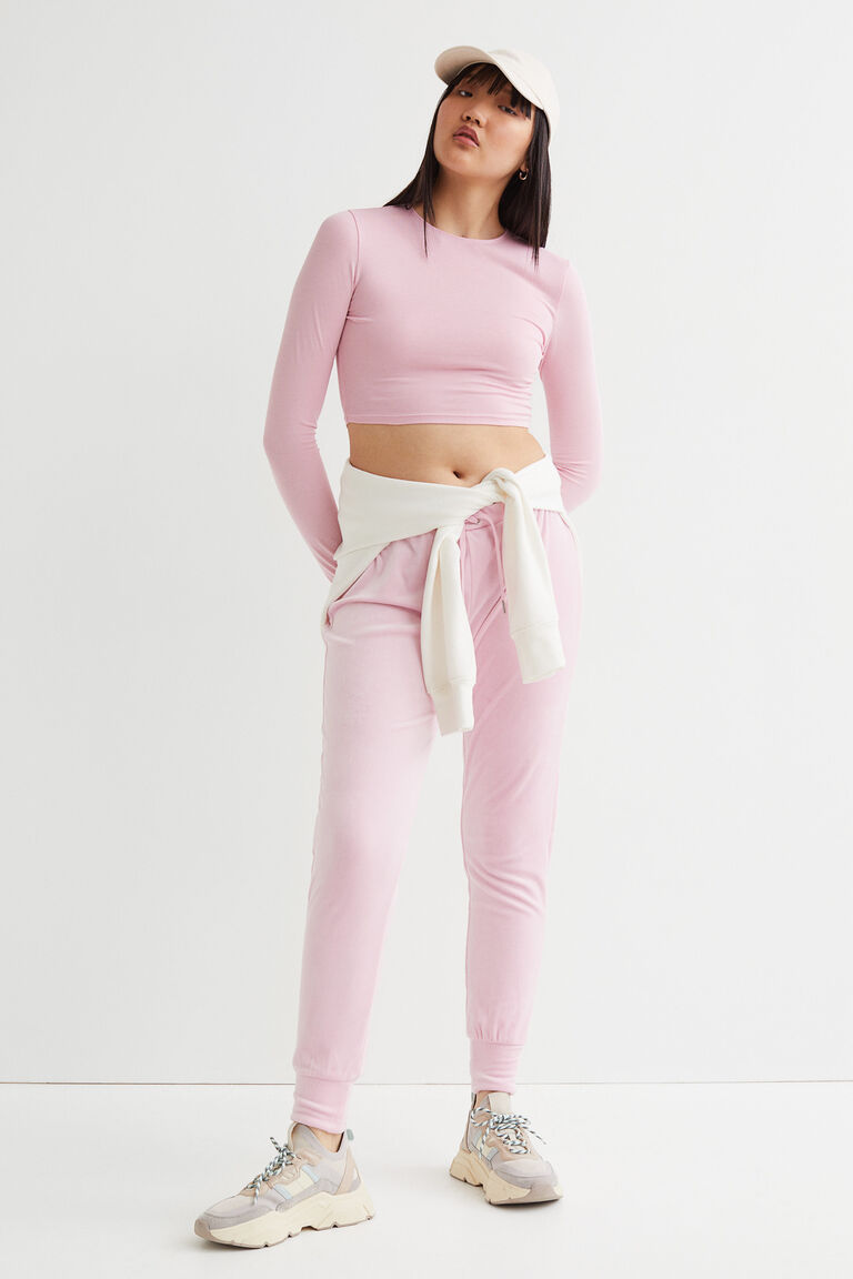 Cotton jersey cropped top