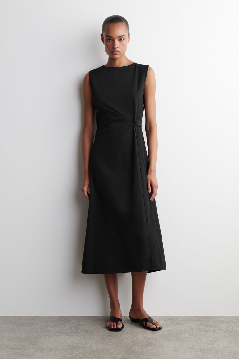 TWIST-DETAIL MIDI DRESS