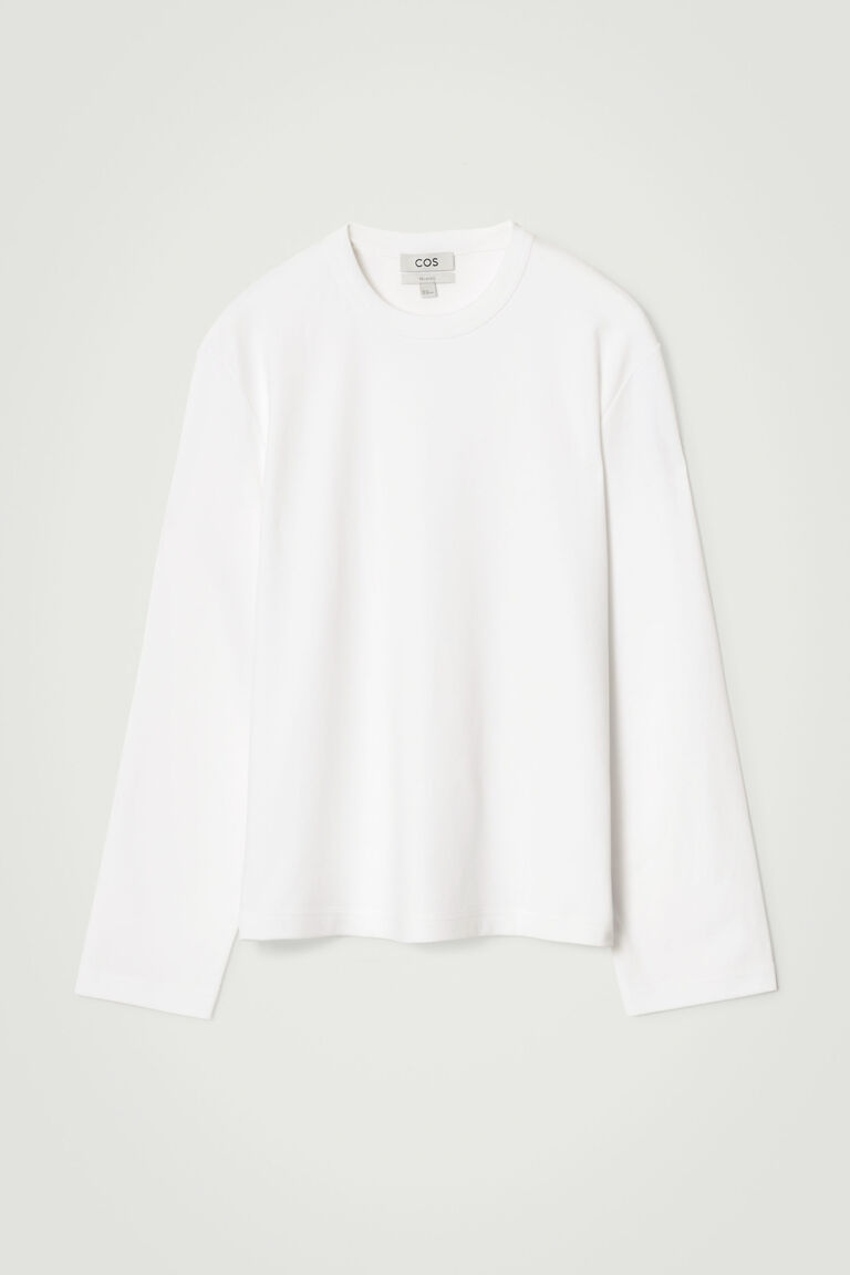 RELAXED JERSEY INTERLOCK LONG-SLEEVED T-SHIRT