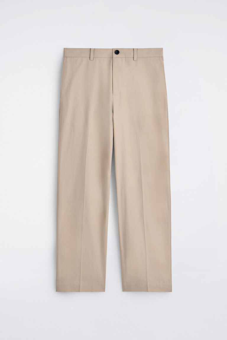 COTTON RELAXED-FIT STRAIGHT-LEG TROUSERS