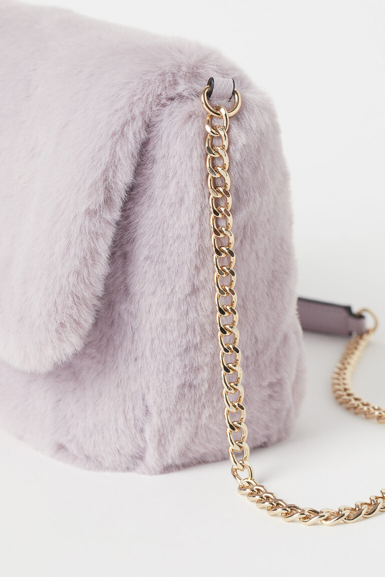 Faux fur shoulder bag