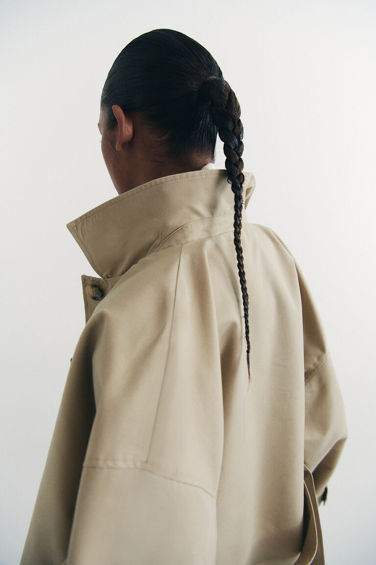 ジャケット・アウター louren twill no collar jacket beige Vintage 1990s LL Bean Light Windbreaker Beige Bomber Jacket