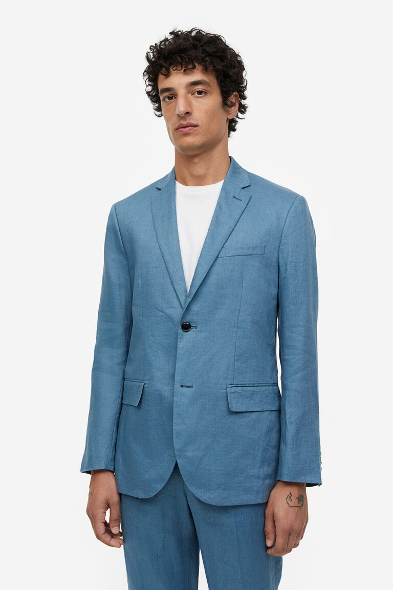 Slim Fit Linen suit trousers