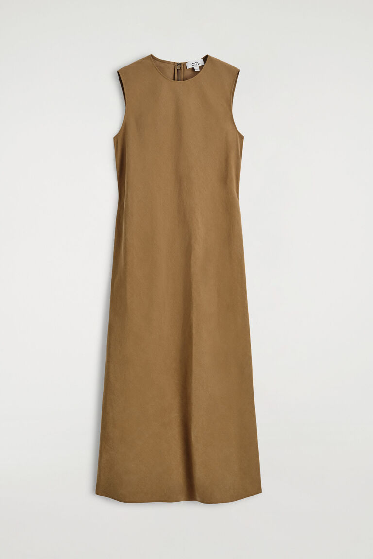 LINEN-BLEND MAXI DRESS