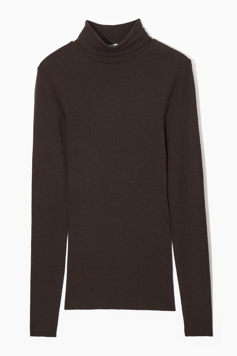 MERINO WOOL TURTLENECK TOP