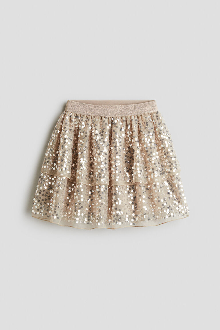 Sequined tulle skirt
