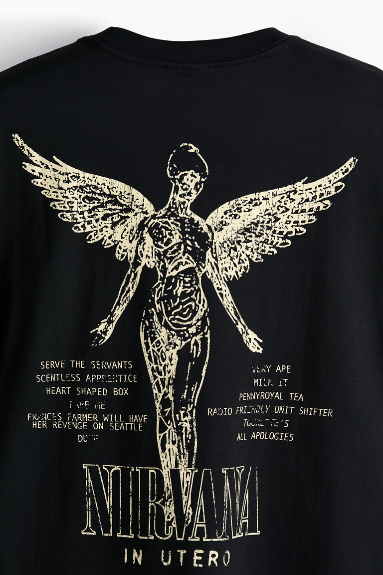 soloist nirvana プルオーバー フォト パッチ シャツ Loose Fit Printed T-shirt