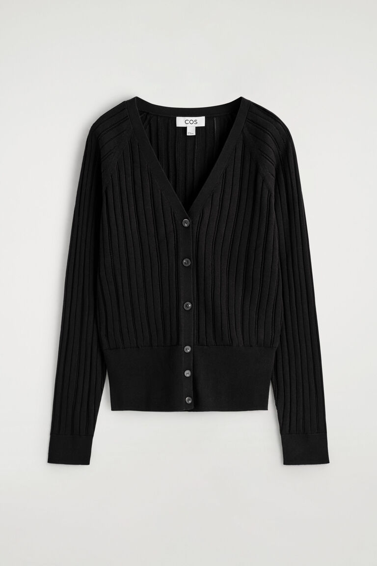 POINTELLE-KNIT COTTON CARDIGAN