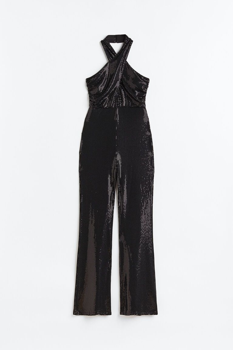 Glittery halterneck jumpsuit