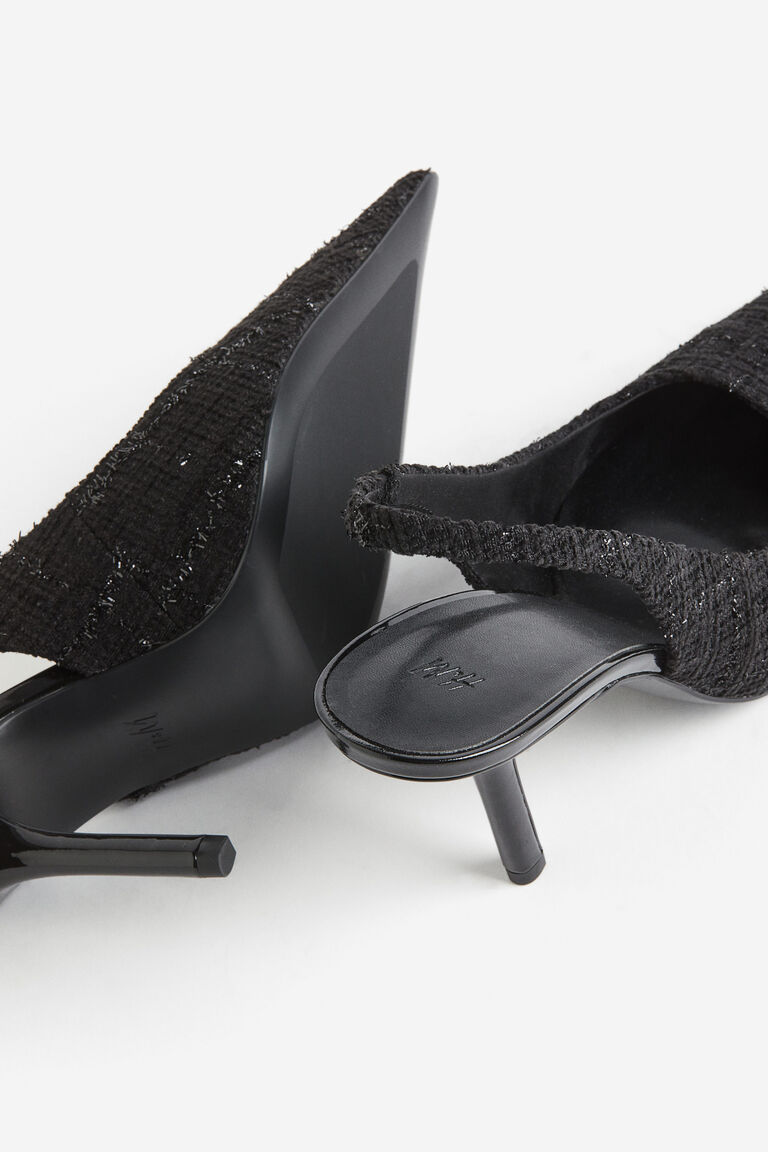 Pointed slingback court shoes