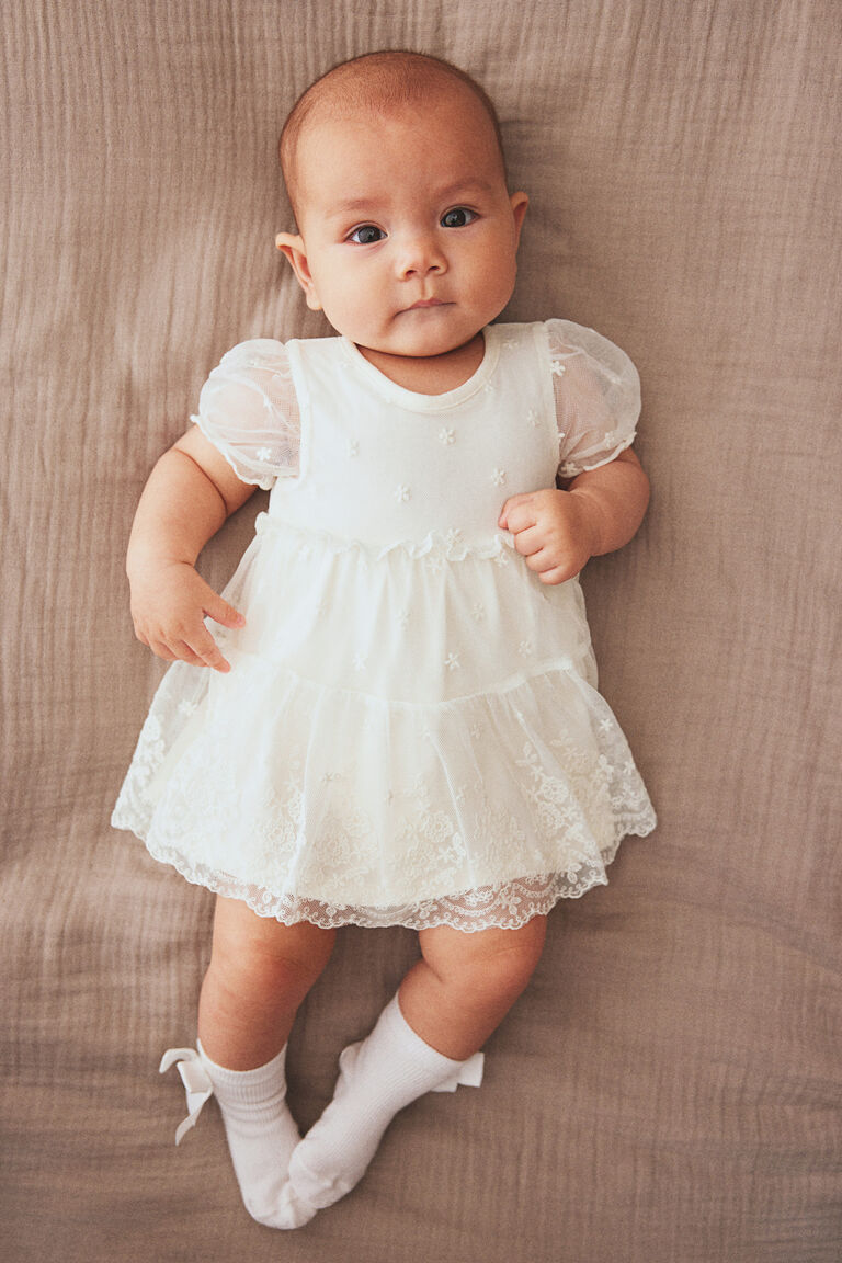 ワンピース Layered mesh dress white Women Sexy Floral Lace One Piece Outfit Mesh Jumpsuit Sheer